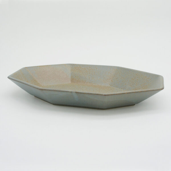 [Ancient Pottery] 復古做舊八角深盤 灰綠